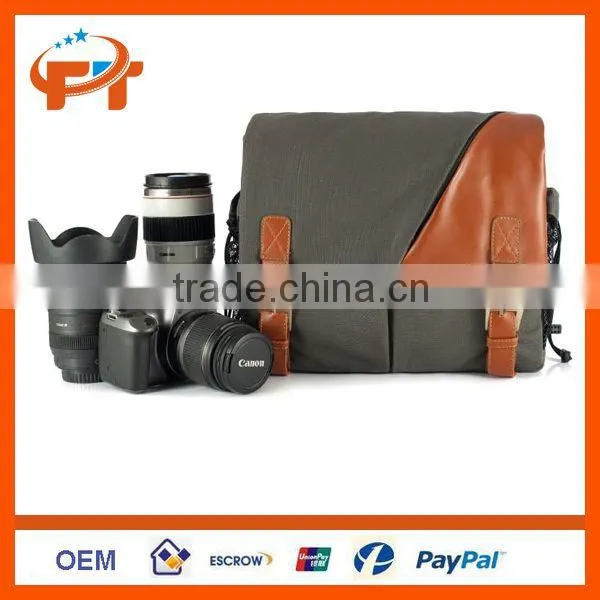 Canvas Shoulder Messenger Travel DSLR Camera Bag for Canon photo-2