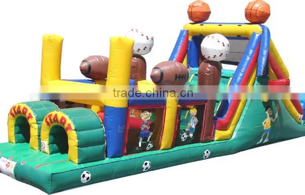 40ft Long Backyard Cheap Commercial Inflatable Sports Obstacles Courses for Kids photo-2