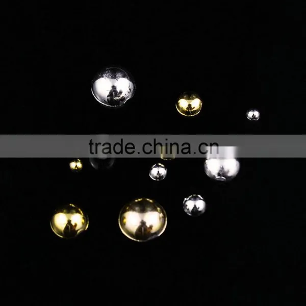 Electroplate Gold & Silver Acrylic Half Round Pearl Nail Art Rhinestone Decoration photo-4