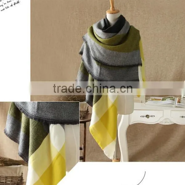 Stripe Infinity Scarf - Cotton Jersey Knit - Wide Stripe Scarf, Blanket Scarf, Oversized Plaid Tartan Pashmina photo-3