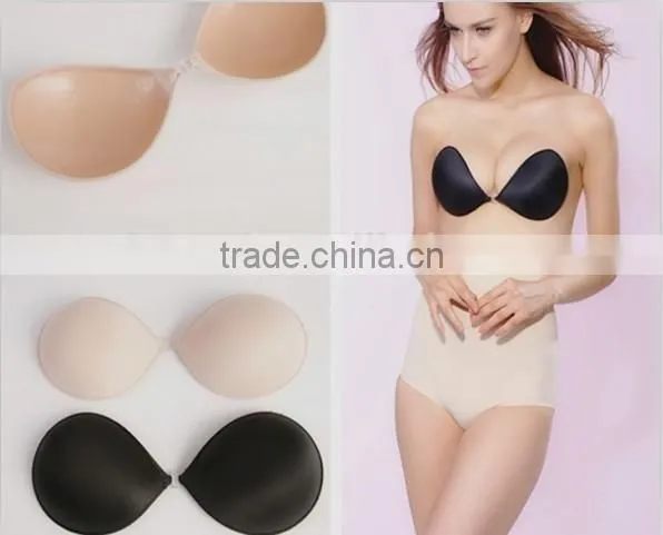 Black Piped Invisible Bra Girls Sexy Breathable Nipple Bra Wireless Sponge Bra photo-2