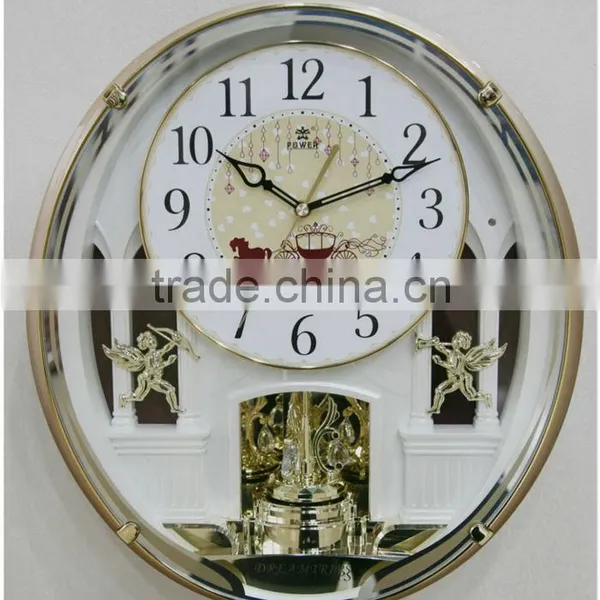 Plastic Round Customized Quartz Wall Clocks Muslim Prayer Clock and Diy Clock With Music Chiming photo-3
