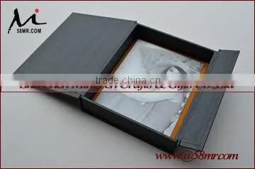 Fabric Leather Wood Photo Storage Box photo-2