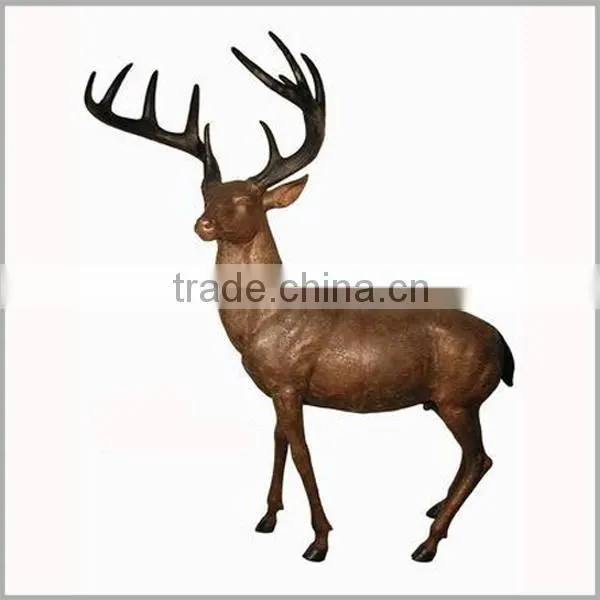 Antique Large Brass Elk Statue Sculpture for Garden Decoration photo-4