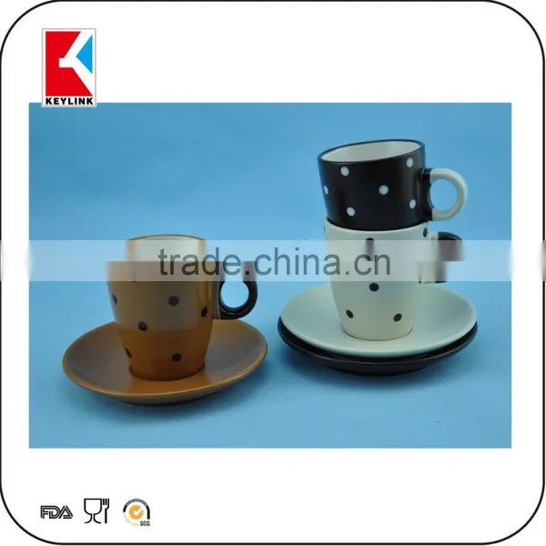 Best Selling Items 3oz Promotional Tea Cups White Espresso Ceramic Cup and Saucer photo-4