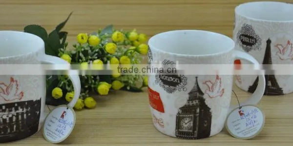14OZ Water-ink Paintings Design Fully Decal Printed Coffee Cups, Shiny Surface New Bone China Mug, KL5001-A418 photo-5