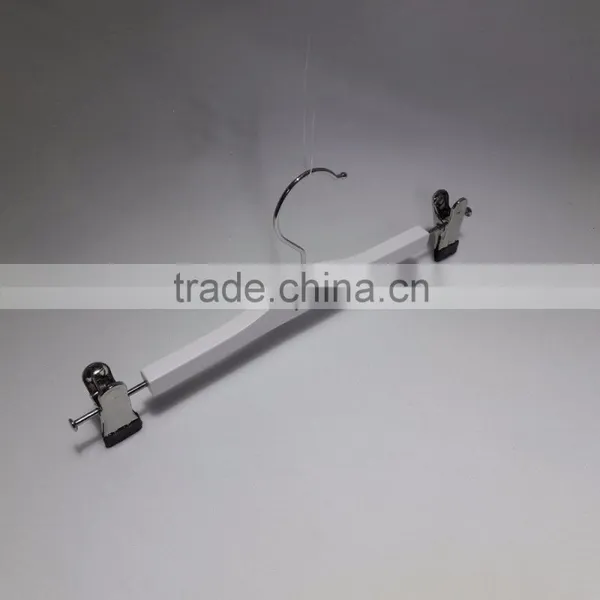 White Print Logo Hangers for Clothes Fashion Wood Hangers White Custom Printed LOGO Plywood / Laminated Wooden Clothes Hanger photo-3
