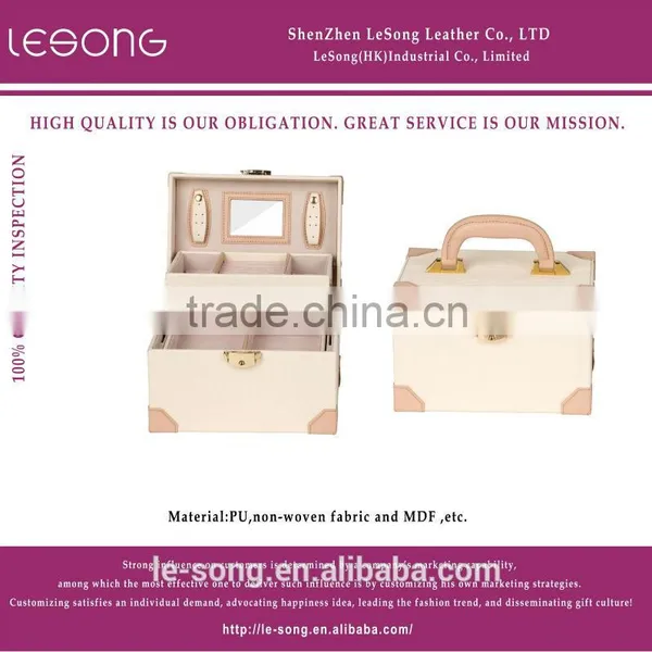 elegant portable jewelry box with key and lock metal hinge