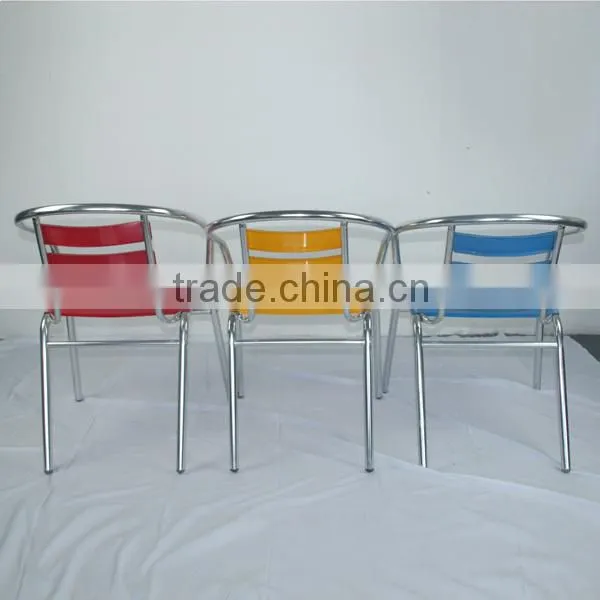 00 Commerical Logo Use Colorful Aluminum Dining Stacking Outdoor Chair YC001 photo-5