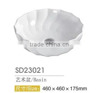 Flower Shape Ceramic White Color Art Basin photo-2