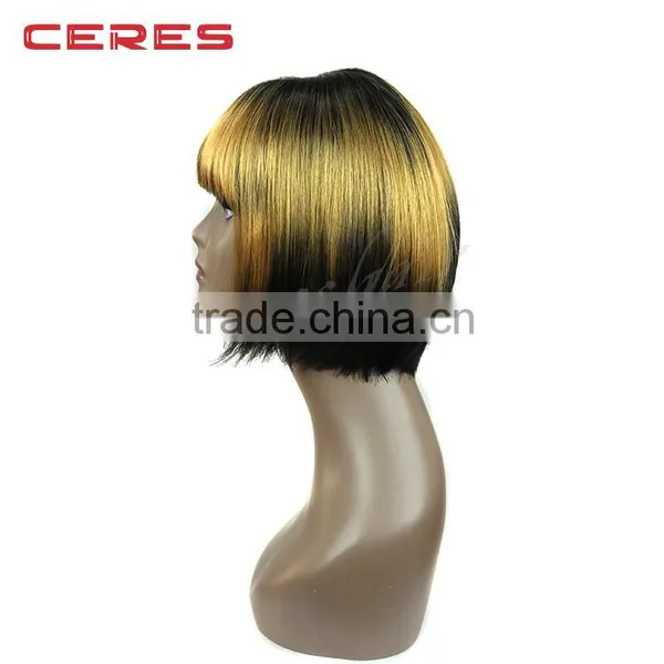 Wholesale Natural Look Premium Bob Wig 2T Blonde Ombre Wig for Black Women photo-3