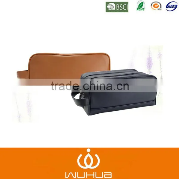 Luxury PU Double Zip Cosmetic Bag for Travel