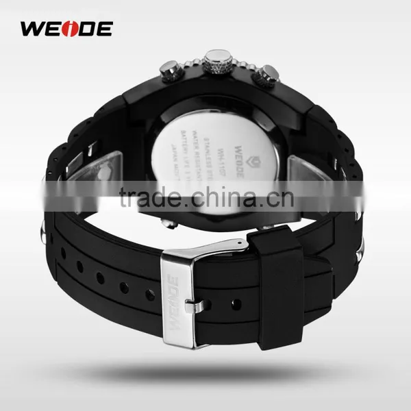 WEIDE New Black 3-window Display Multi-functional Mens Analog-digital Sport Watches Brand Watch Men Big Dial Waterproof WH1107 photo-6
