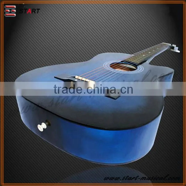 Hot Sale Top Quality Blue Acoustic Guitar photo-2