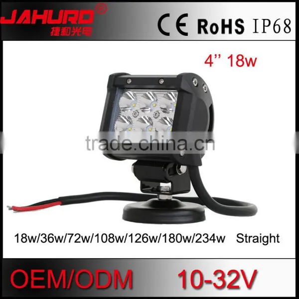 Sliding Bracket Led Light Bar 18w 4 Inch Double Row off Road Light Bar Spot/flood/combo Beam for 4x4 Side by Sides