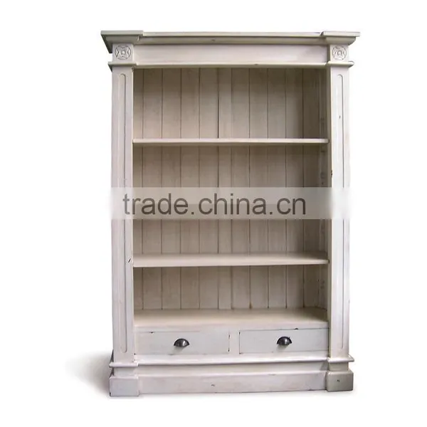 Chateau Large Colonial Book Shelves White Distressed