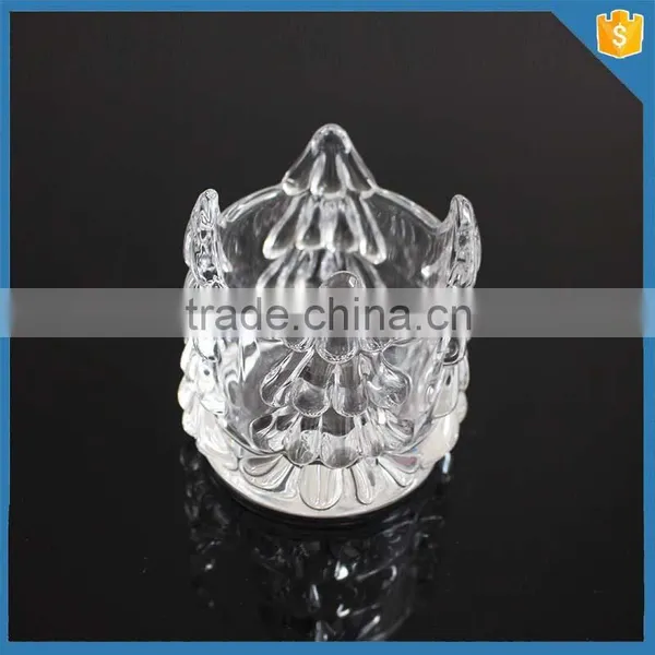 China Crystal Hand Pressed Glass Antique Votive Cup With Christmas Tree Patttern photo-2