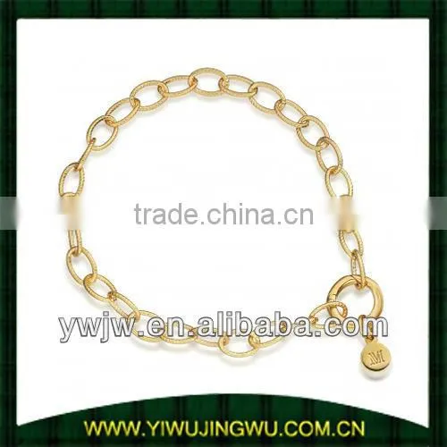 18k Gold Fiji Style Sterling Silver Bracelet With Gold Chain(JW-G10515)