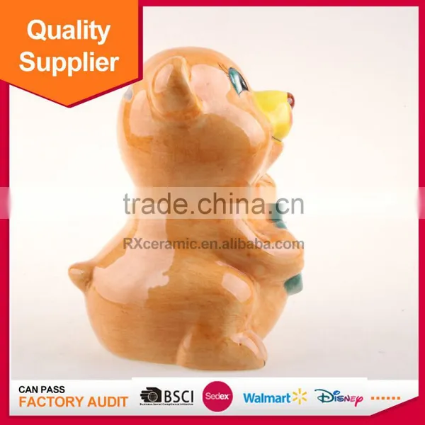 Hot Selling New Design Bear Playing Musical Instruments Shape Lovely Ceramic Piggy Bank photo-5