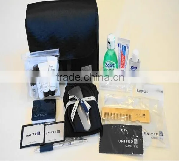 Luxury quality airplane amenities set/airplane cosmetics set/airplane comfort set for first class