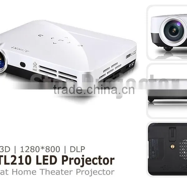 Cheap 2500 Lumens 1280x800 Android 4.2 Wifi Active Shutter 3D Portable Pocket Smart TV HDMI USB Mini DLP Projector, for Business photo-3