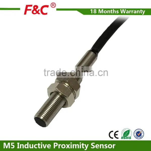 Dia 5mm Small Round Shield Inductive Proximity Switch With CE
