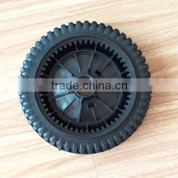 8x2 Inch Semi Pneumatic Rubber Wheel With Bar Tread for Mowers