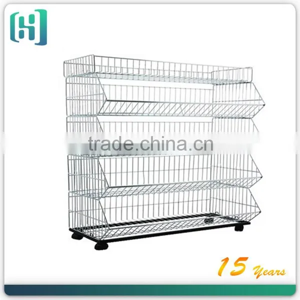 Stylish 3 Tier Wire Chrome Plated Wire Net Display Shelf HSX-2313 photo-3