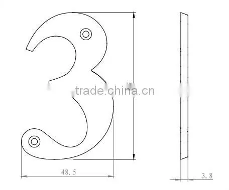 Modern Manufacture Metal Door Numbers and Letters Design,Polished MIRROR Color Door Numbers photo-5