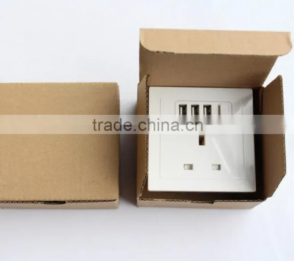 AC 110V-250V UK Socket 3 USB Port DC 5V 2100mA Switch Mains Power Wall Outlet photo-4