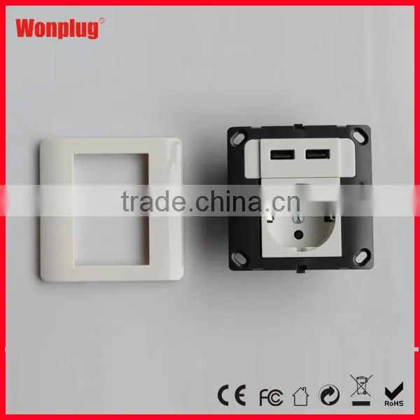AC 100V-250V EU Socket 2 USB 5V DC 2.1A Charger Charging Power Wall Outlet photo-4