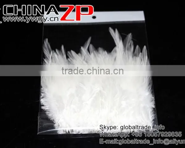 Leading Supplier CHINAZP Bulk Sale Good Quality Beautiful Bleached White Chicken Rooster Saddle Feathers photo-6