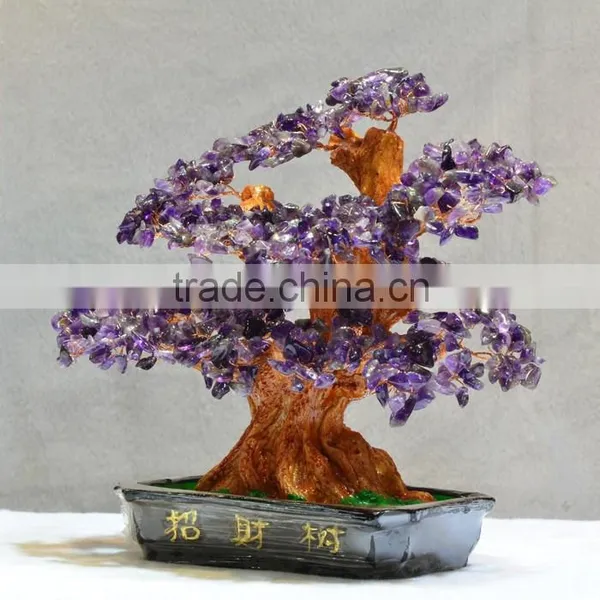 New Fashion Semi-precious Gemstone Amethyst Tree for Home Decor photo-3