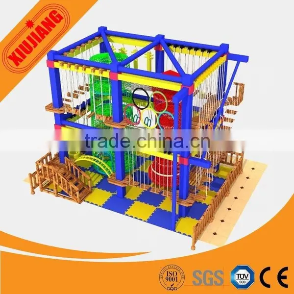 Indoor Jungle Gym Playground, Attractive Rope Course Climbing Frames photo-3