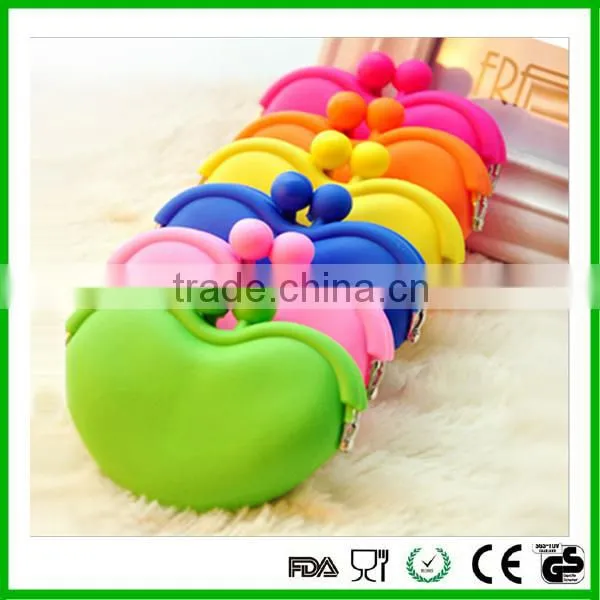 2016 Popular Silicone Heart Shape Coin Purse Small Women Wallet photo-3
