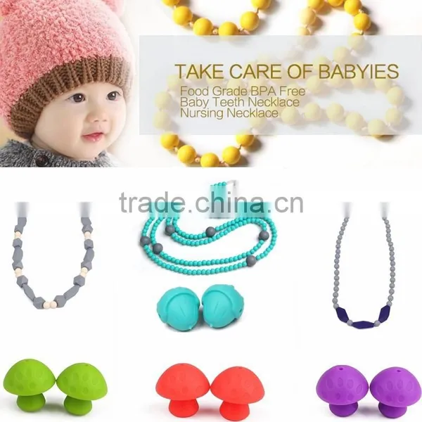 Necklaces Have a Breakaway Clasp for You Choice Necklaces Silicone Bead Teething photo-4