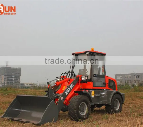 Everun New Articulated Mini Wheel Loader 1.6 Ton Construction Machine With Standard Bucket photo-3