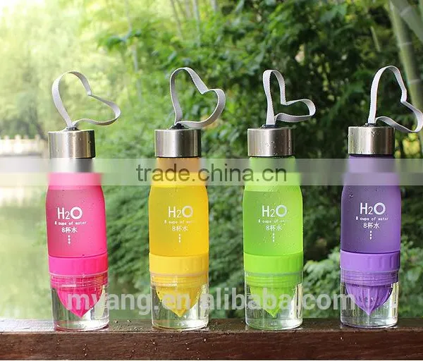 Stock! H20 8 Cups of Water Lemon Bottle 600-700ML H2O Colored Lemon Bottle With Heapest Price, Low Moq, Paypal Acceptable photo-3