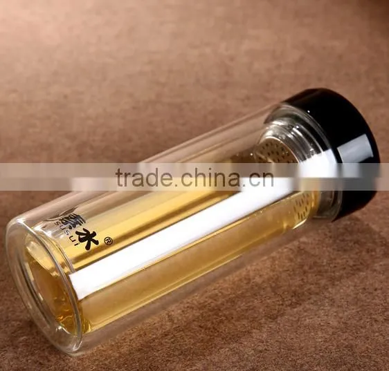 OEM/ODM Portable Borosilicate Glass Design Water Bottle Custom Double Wall Glass Water Bottle photo-3