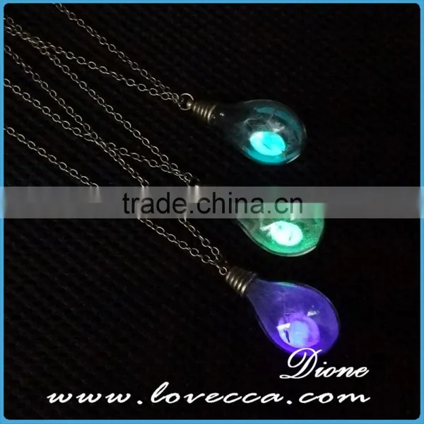 Newest Design Bulb Glowing Pendant Necklace , Glass Jewelry Glow in the Dark photo-5