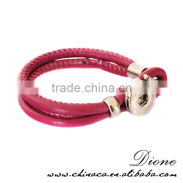 Hottest Design Wholesale Shiny Fashion Leather Snap Charm Button Bracelet photo-5