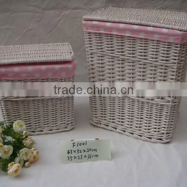 Homes Hand-Woven Willow Dirty Clothes Basket photo-4