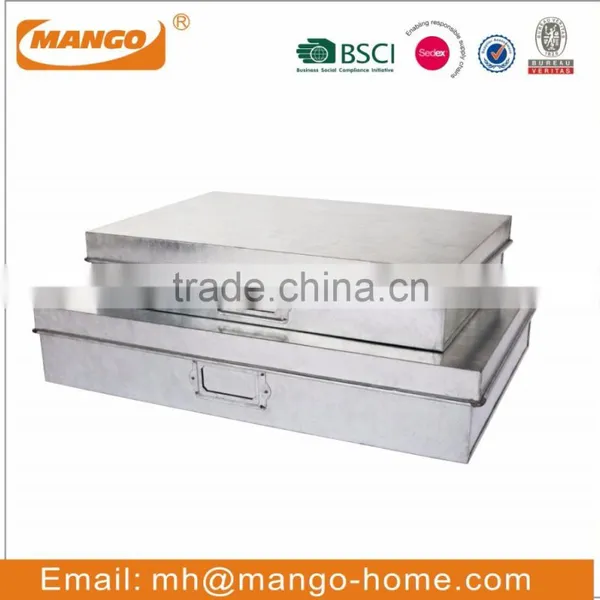 Rectangular Galvanized Metal Paper Document File Box photo-2