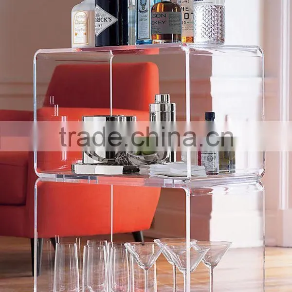  supplier wholesale acrylic lucite food serving trolley