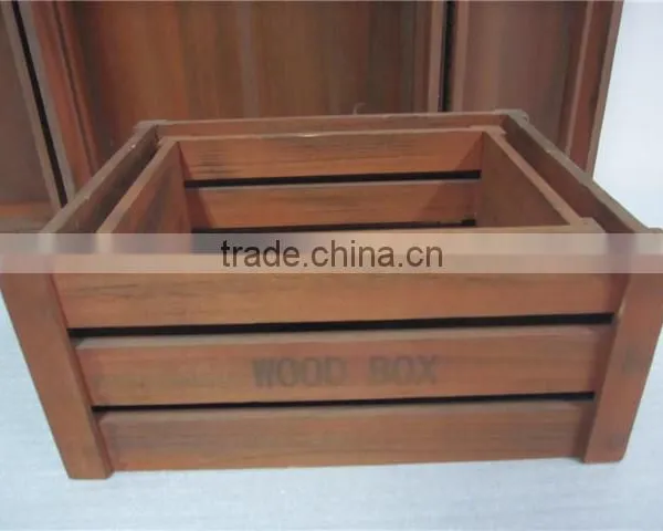 Customization Paulownia Wood Crate With Wheels and Handle photo-6
