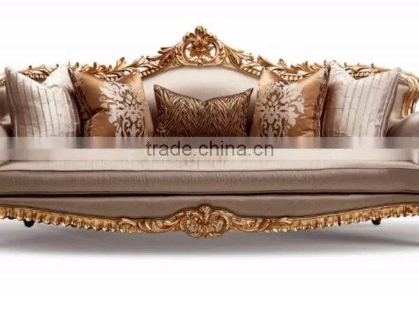 Luxury French Baroque Style Classic Giltwood Carving Single Upholstery Sofa BF12-04274b photo-4