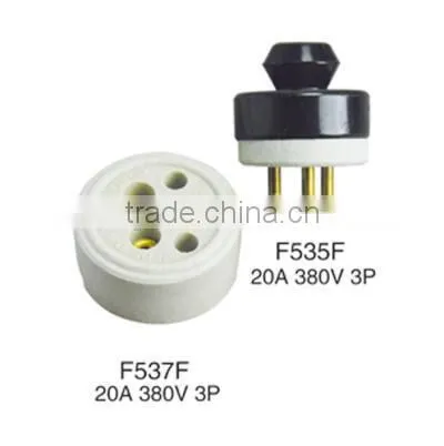 3pin 30A Male and Female Porcelain Socket and Plug photo-3