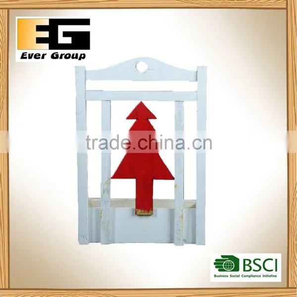 Wood Hanging Flower Basket With Silk Screen for Garden Planter photo-6