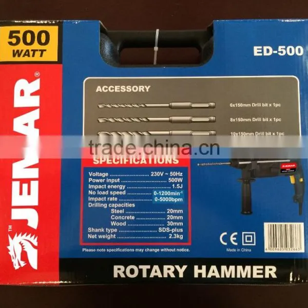 JED500 500W 20mm Electric Rotary Hammer, Electric Rotary Hammer, Light Duty Hammer photo-5