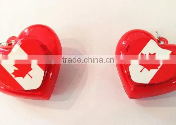 Customs Made July 4th Plastic Heart Led Flashing Light Earrings photo-4
